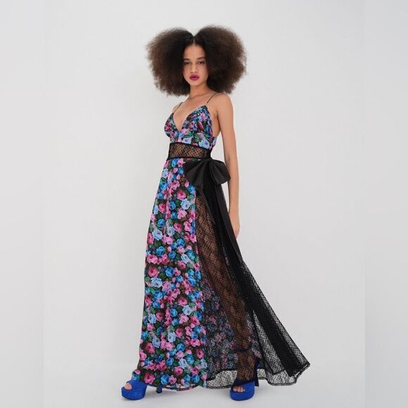 FOR LOVE & LEMONS - MARLEY MAXI DRESS - BLUE - Picture 1 of 8
